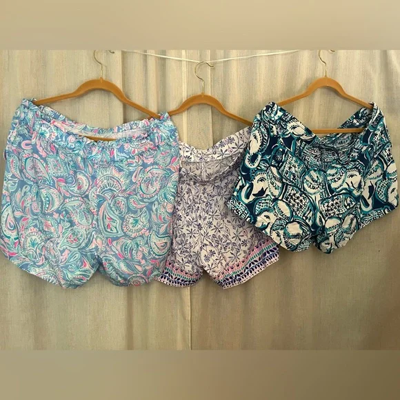 Lilly Pulitzer Colorful Patterned Shorts Trio Sz XL - Picture 2 of 13